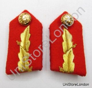 Gorget Collar Patch Red Gold Leaf L 2 3/4  General Officers R857