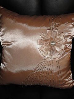 Decorative toss throw pillow Glam gold floral bedding accessory