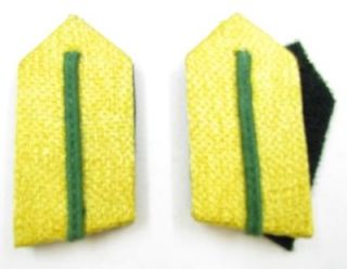 Gorget Collar Patch Gold with Green Russia Braid 3 Inch Long Velcro