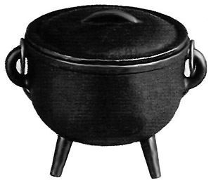Plain Cauldron w/lid Medium Cast Iron Wiccan Pagan Witchcraft