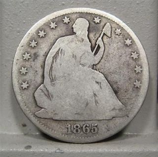 1865 Seated Liberty Half Dollar *Good* Civil War Scarcity