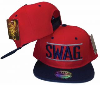 SWAG Snapback Red Navy Blue Cap Hat 2 Tone 3D Embroidery NWT YOLO UAK