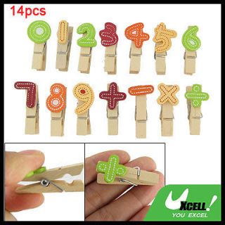 14 Pieces Pants Shirts Mini Clips Numberic Clothespins