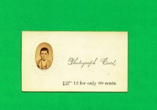 VICTORIAN PHOTOGRAPHER CALLING CARD with an early Oval photoPicture