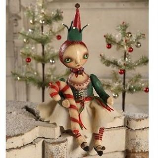 NEW Christmas Candy Cane Elf Folk art Doll by Robin Seeber   Bethany