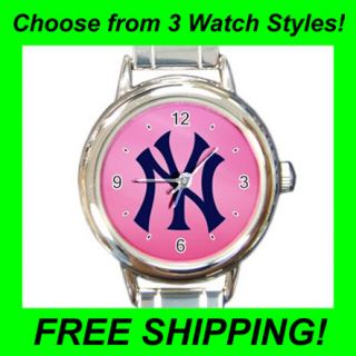 New York Yankees (Pink)     Italian Charm Watch (3 Watch Styles