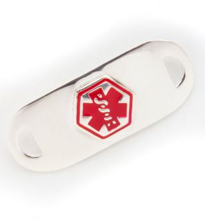 Medical Alert Stainless ID TAG for Bracelet   Diabetes  Type 1 and