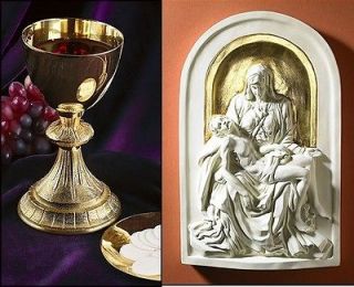 Newly listed GOLD PLATED CHALICE and PATEN CATHOLIC PRIEST PIETA