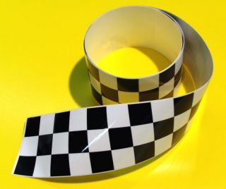 CAFE RACER CHEQUERED TAPE sticker 1220x60mm 2 LENGTHS