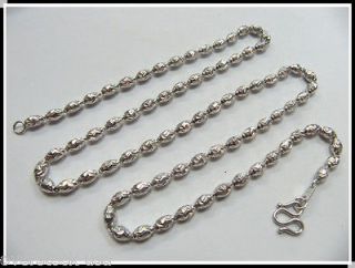 Platinum Necklace Mens Bead Chain / Stamp Pt950 / 22.22g   22inches