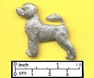 PORTUGUESE WATER DOG PWD PIN   BROOCH   BADGE in FINE PEWTER   FREE