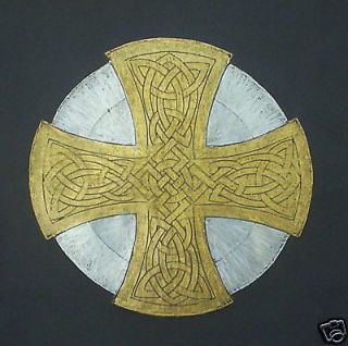 Newly listed BRASS RUBBING, GOLD & SILVER CELTIC CROSS, WALL ART