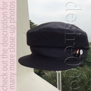 Chanel Black Wool Cashmere Le make up/Tennis Motifs Cadet Hat Detail