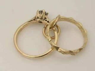 Vintage 3D 9ct Gold Wedding & Engagement Rings Charm