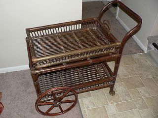 Antique Wicker Tea Serving Cart