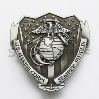 USMC Marine Corps Semper Fidelis Metal Belt Buckle