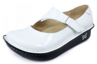 ALEGRIA Womens Dayna Pro Nursing Shoes White Patent Leather DAY 100