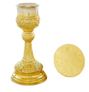 Gorgeous Ornate Gothic Chalice and Paten Set