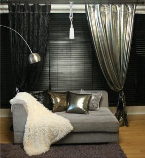 Silver Metallic Curtain Drapery Panel Room Divider Handmade/ Order