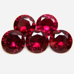Round 6mm Synthetic Red Ruby #5 Loose Gemstone Lot