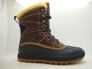 535601 772] Mens Nike Woodside II High Dark Gold Brown Duck Boots