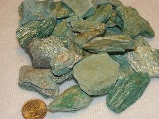 FUSHITE   GREEN MUSCOVITE   Rough Rock Gem Mineral   2 LB Lot   Shiney