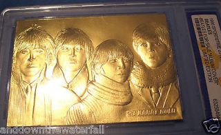 THE BEATLES Gold Card For Sale John Lennon Liverpool Rock & Roll Pop