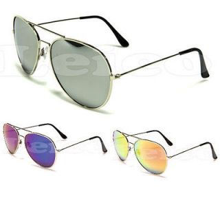 NEW Mirrored Classic Aviator Sunglasses Retro Men Women Color Mirror