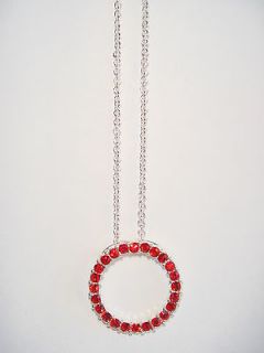 Avon Birthstone Crystal Circle Necklace in Ruby Color/July