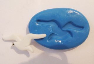 Dove seagull Flexible Silicone Push Mold Polymer clay Resin Miniature