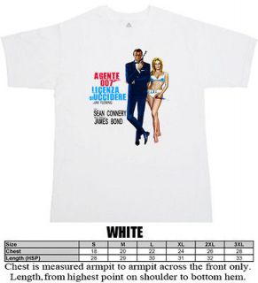 Dr No 007 James Bond Connery retro movie Italian white T shirt