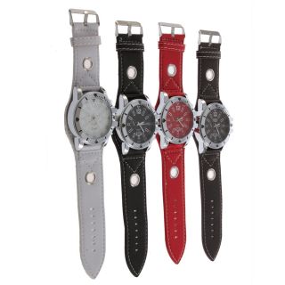 Fashion Leather Oversized Men Sport Date Quartz Wrist Watch Señoras