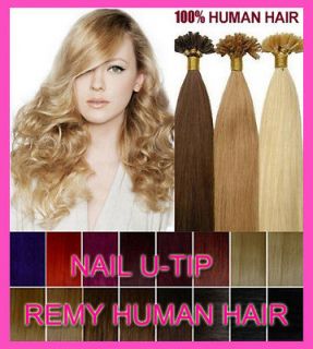 Pre Bonded Nail U Tip Keratin Glue Remy 100% Human Hair Extension 100