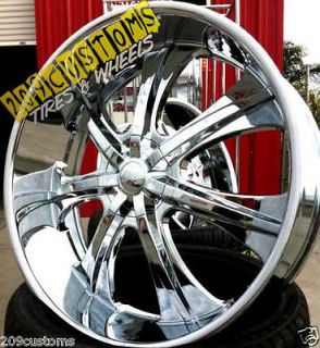 24 WHEELS AND TIRES VW725 CHROME AVALANCHE 2007 2008 2009 2010 2011