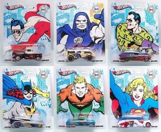 2012 Hot Wheels Nostalgia DC Comics w/ Airflow Cadillac Funny Car Set