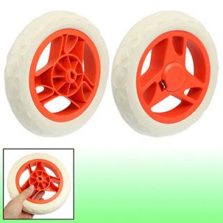 Pieces White Orange Lozenge Embossed Foam Plastic Shopping Cart Wheels