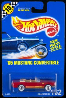 Hot Wheels Die cast #162 65 Mustang Convertible WW 1/64 Blue Card