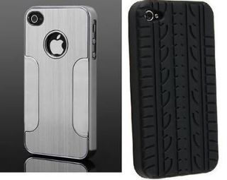 Newly listed 2 PCS Iphone 4 4s case BACK cover for Apple ( BLACK TIRE