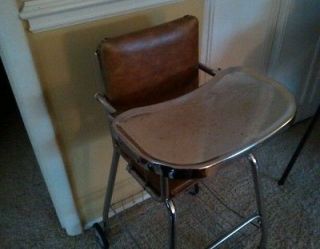 Vintage High Chair 1960s  1970s Steel Tray