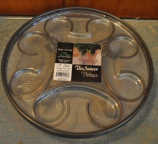 NEW~ PLASTIC AND CAST IRON DELUXE PLANT SAUCER CADDY ON WHEELS ~ GREAT