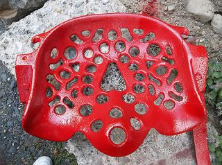 VINTAGE RED CAST IRON TRACTOR SEAT   TOTAL REFURBISHED WITH RUST PROOF