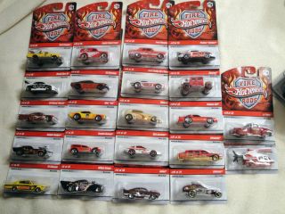 Hot Wheels 2009 Fire Rods Lot of 22 Almost Complete Super RARE