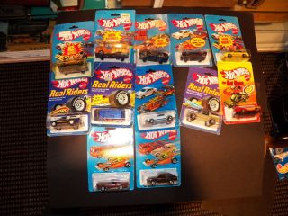 Hot Wheels Carded Lot of 12 Real Riders Hot Ones