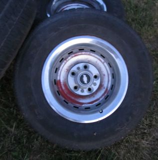Chevy Truck Rally Wheels 15 x 8 w Tires 5 Lug