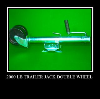 2000 lb Tongue Trailer Jack Swings Away w Two Wheels