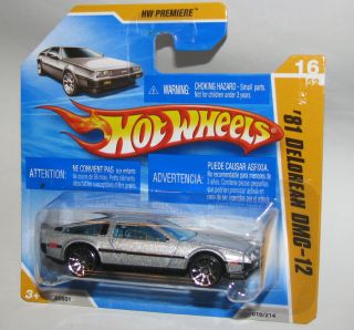Hot Wheels 1981 DeLorean DMC 12 Stainless Silver euro short half card