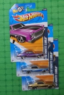 2012 Hot Wheels Muscle Mania GM 107 70 Monte Carlo 3 Variations