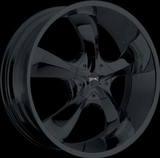 24 inch Stonz S04 Black Wheels and Tires Dodge Durango 2011 and Up