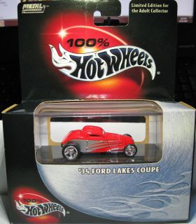 HOT WHEELS 100 LIMITED EDITION 1934 34 FORD LAKES COUPE LAKEBEDS RACER