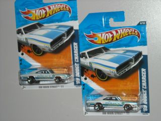 hot wheels 2011 69 dodge charger/ red lines/ police, lot of 2 vehicles